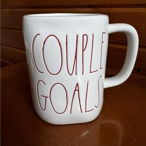 Rae Dunn White Mug with Red 'Couple Goals' Text